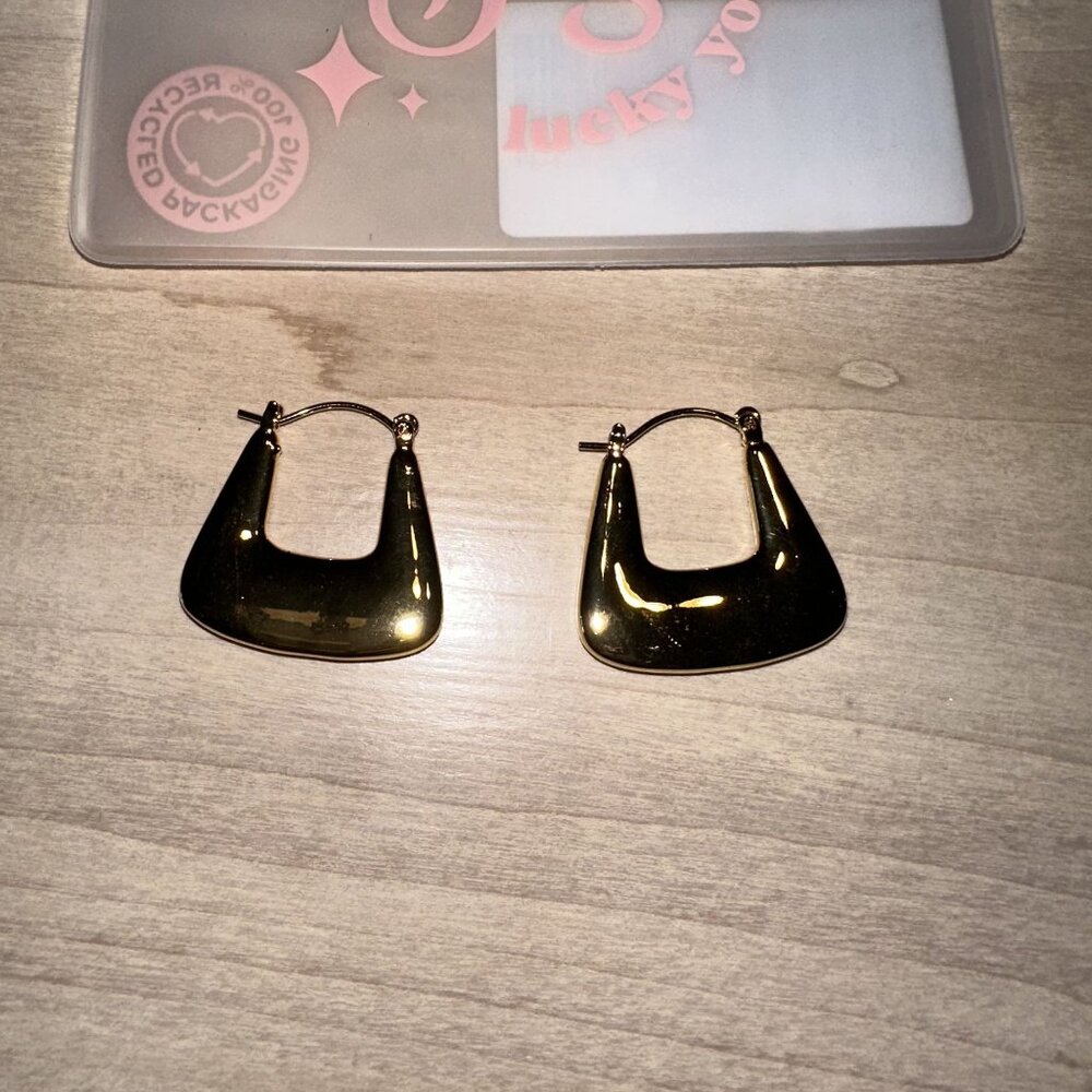 NWT Frasier Sterling Gold Coast Hoops Earrings Gold plated - Picture 3 of 6